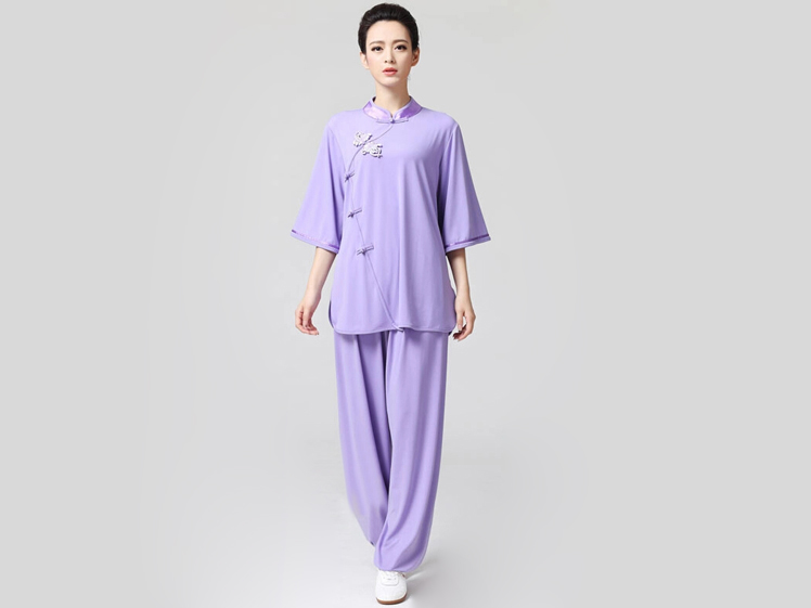 Tai Chi Clothing Half-sleeve Casual Style Violet